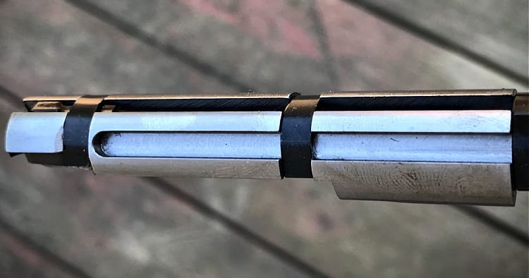 Ruger Precision Rimfire Rifle bolt stop slot.