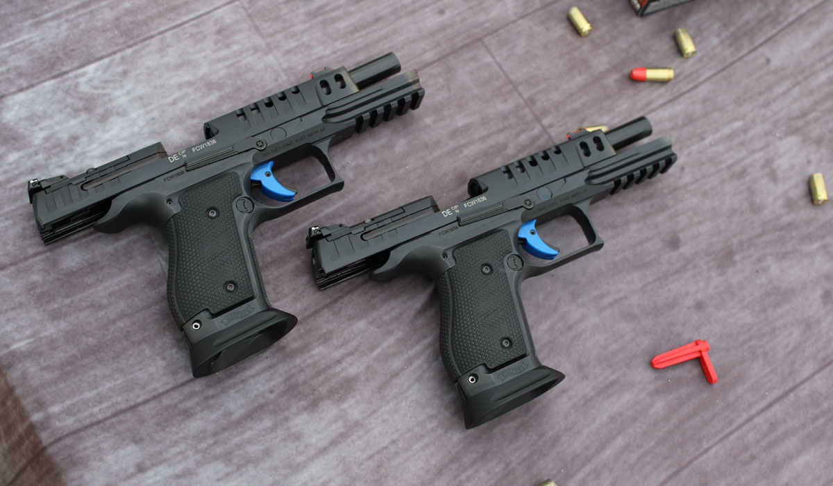 Two of the PPQ SF competition guns, side-by-side.