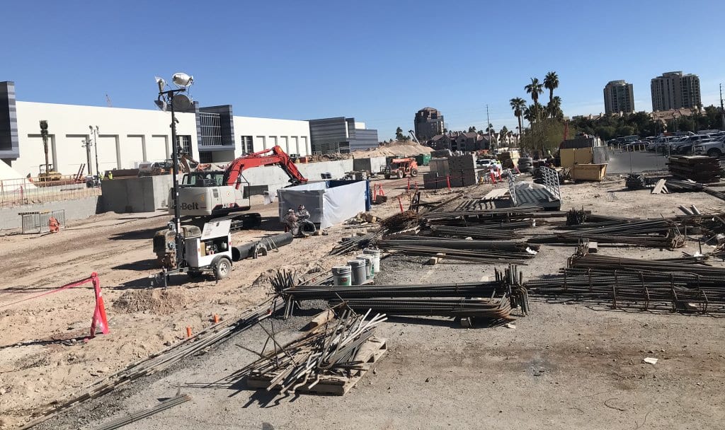 Construction in process that will expand the SHOT Show 2021 convention facilities.