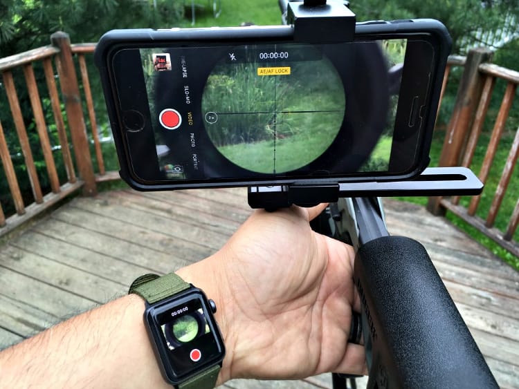 By using an iPhone, I can use an Apple Watch to control the camera. I also get a live preview on the watch. I could aim with the watch if I wanted.