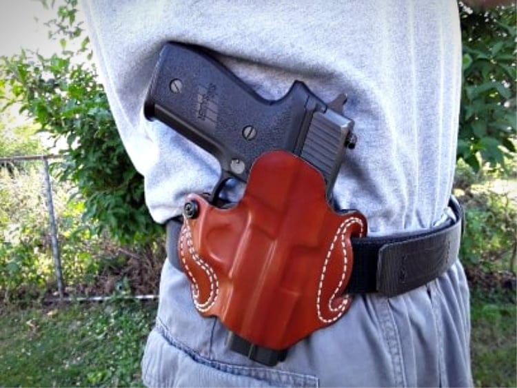 Sig P228 in DeSantis Mini Slide holster.