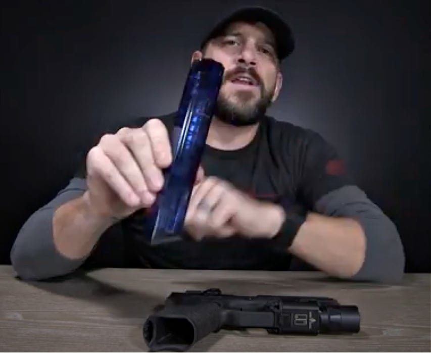 Glock 30 round magazine? No, better than that. 31-round 9mm Glock magazines Elite Tactical Systems blue magazine