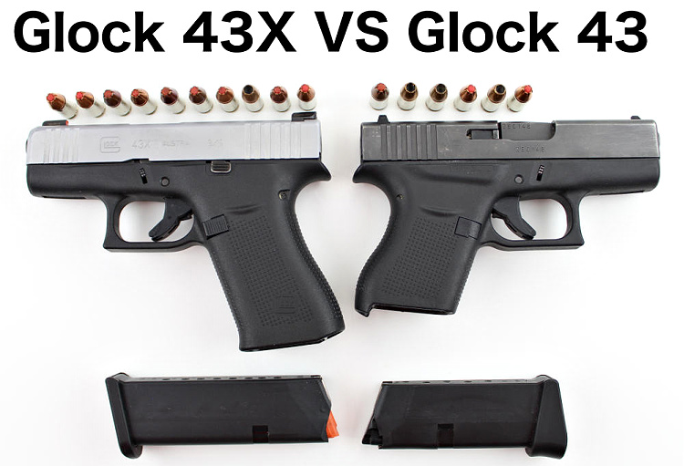 Glock 43 vs 43X; Glock 43X vs 43