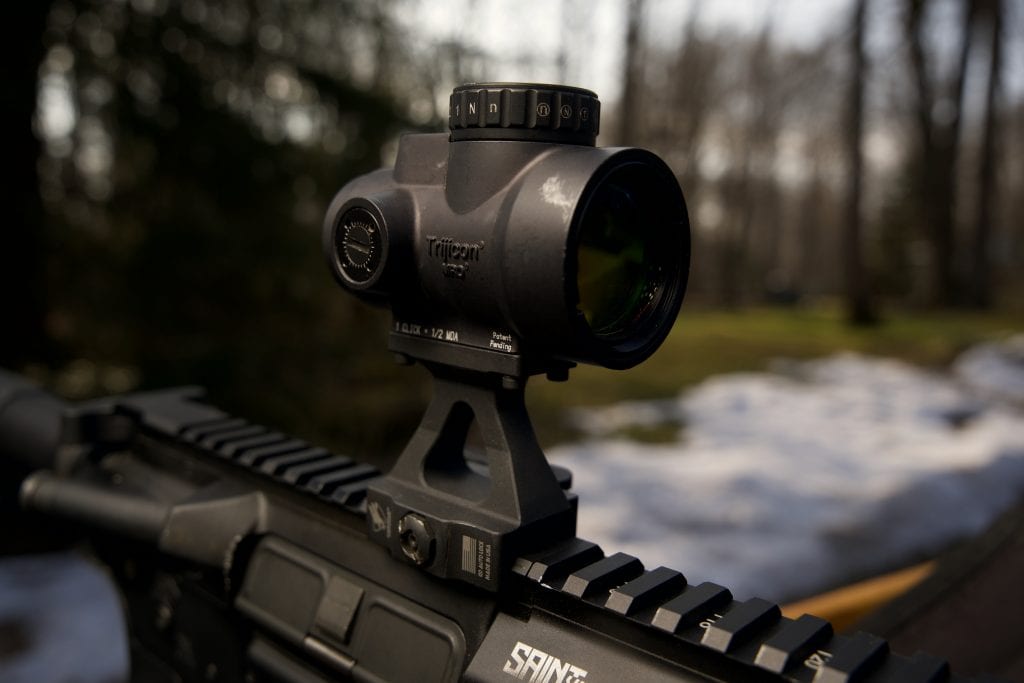 AR-15 with Trijicon MRO HD on American Defense Manufacturing night vision height mount