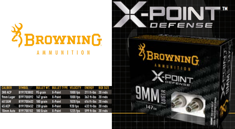 Browning Ammunition X-Point Defense. New product to see at SHOT Show 2021.