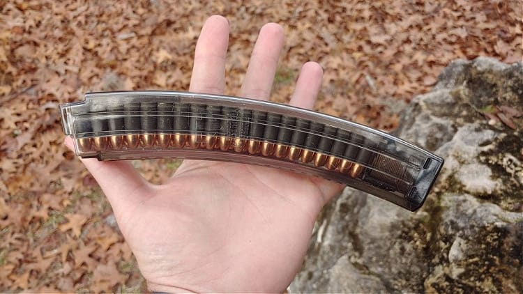 ETS Scorpion 40-round magazine, loaded.
