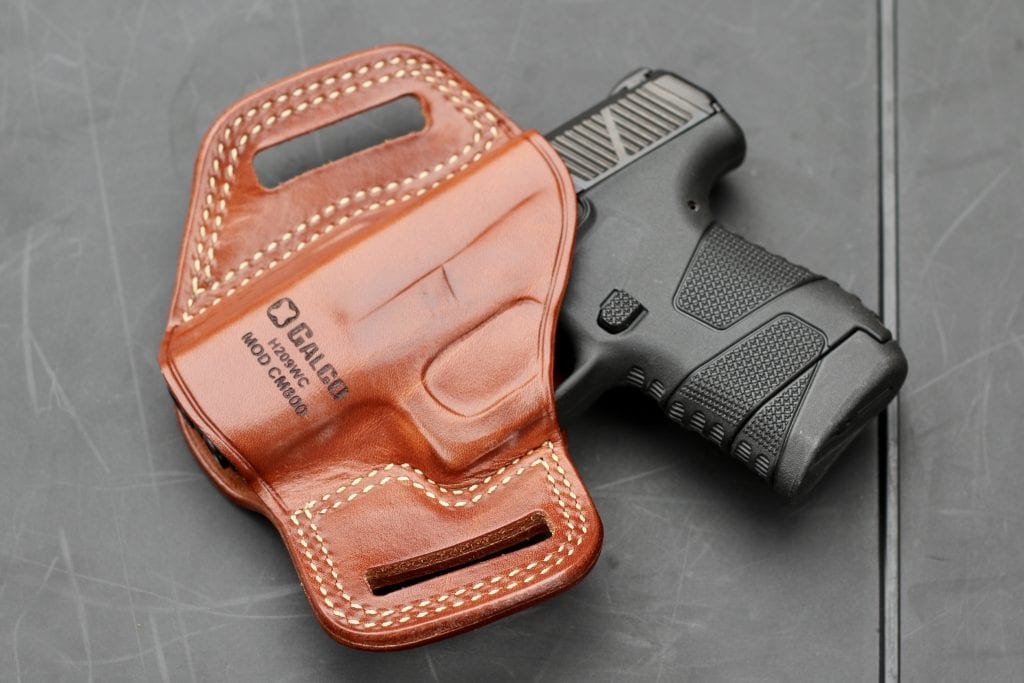 Mosberg-MC1sc in Galco holster for G43