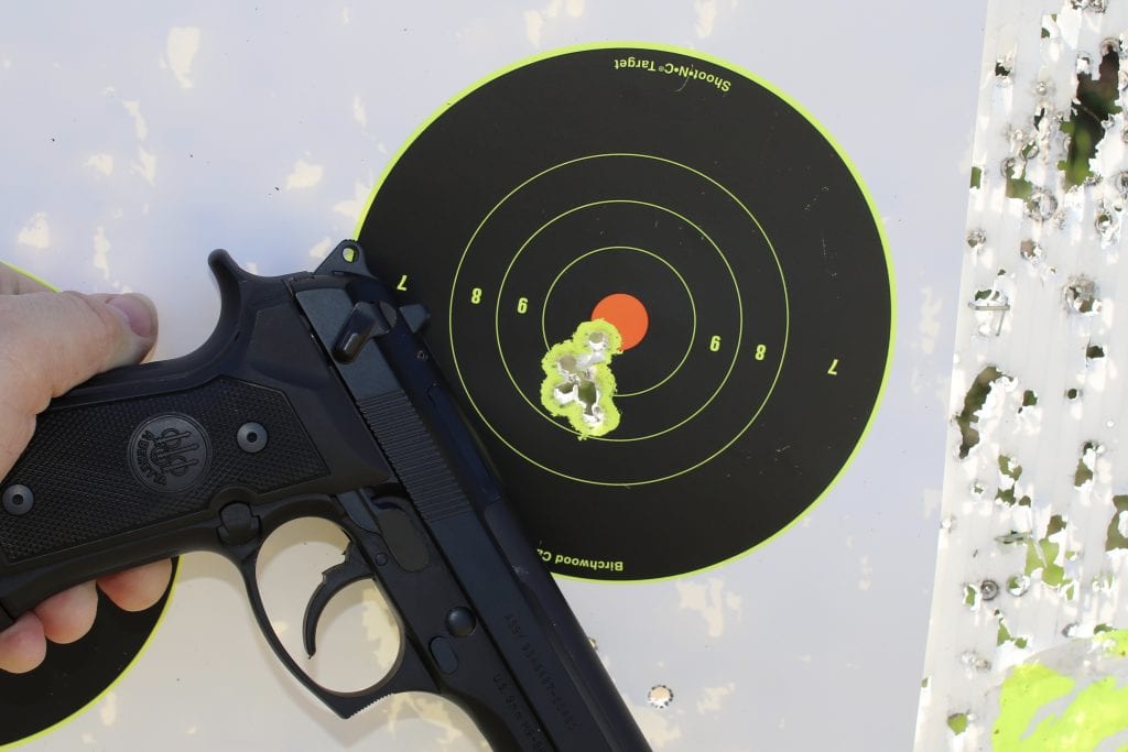  Beretta M9, target, shot group.