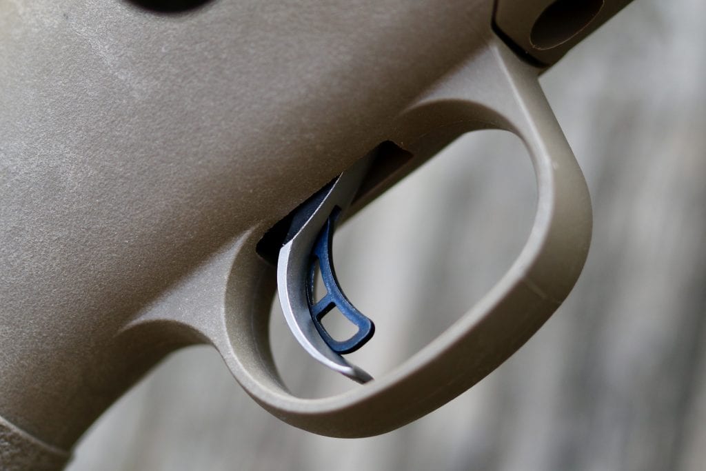 Even the trigger guard on the Ruger American Rifle is polymer. But that makes for a solid, knock-around gun.