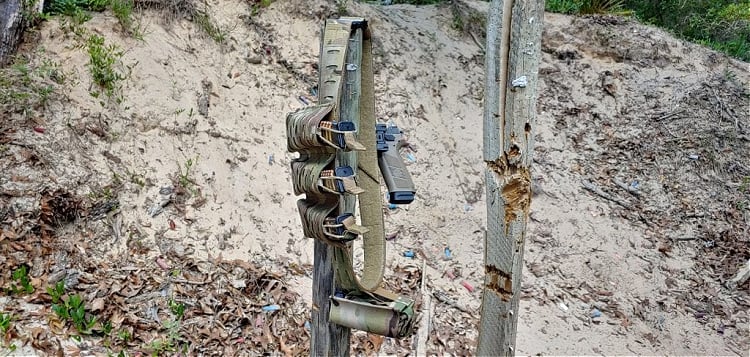 Sentry Gunnar belt hanging on rifle