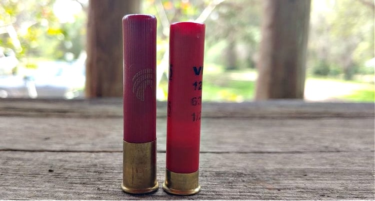 two 2.5-inch shot shells, each different length