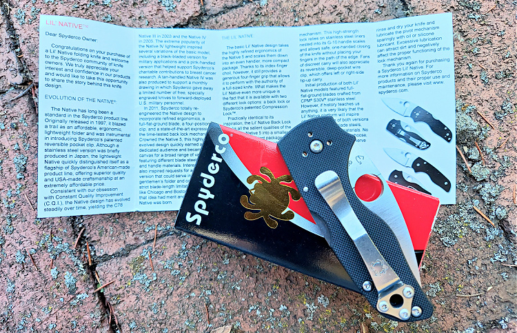 Spyderco Lil Native knife with box and brochure