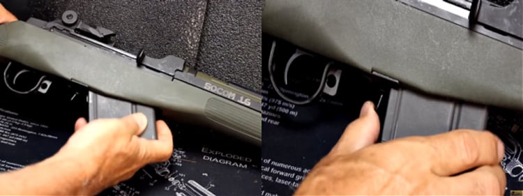 demonstration of how M1A SOCOM 16 magazines rock in place.
