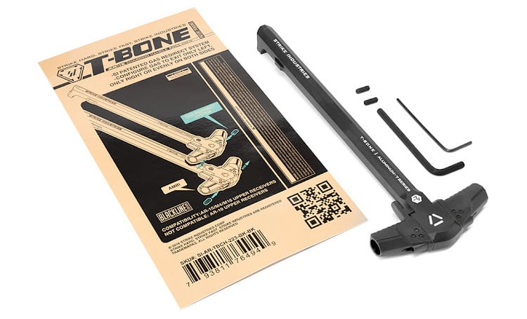 Strike Industries T-Bone Charging Handle package contents.