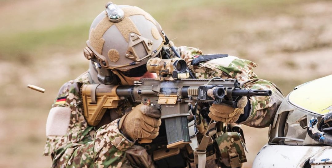 HK417: A Battle Rifle of the Modern Era, developed in the early to mid 2000s during the GWOT and used throughout. Seen here in the hands of German KSK in Afghanistan.