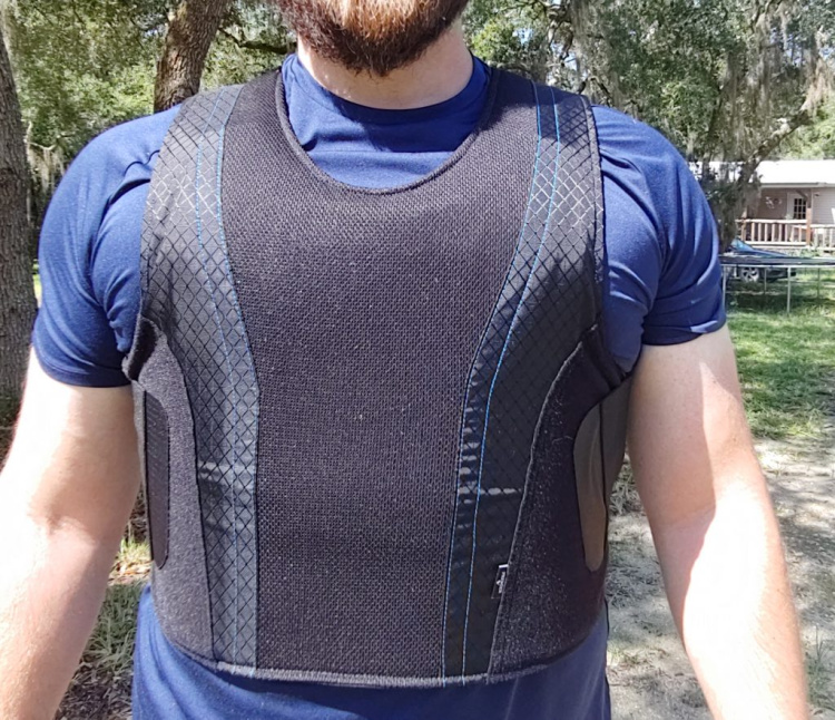 wearing the Premier Armor concealable vest.