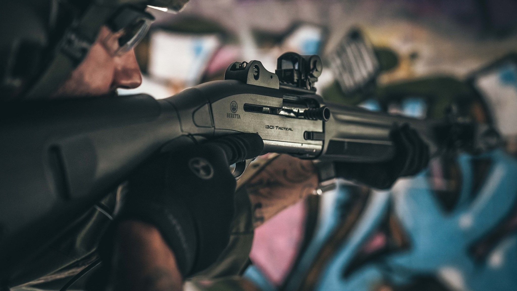 Beretta Enhanced 1301 Tactical Shotgun being used to clear a room.