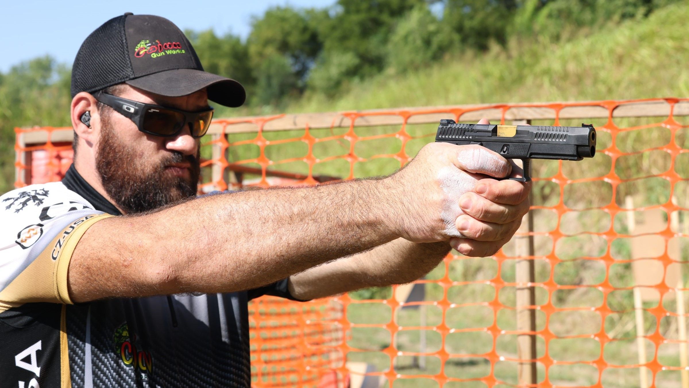 The CZ P-10 F on the range.