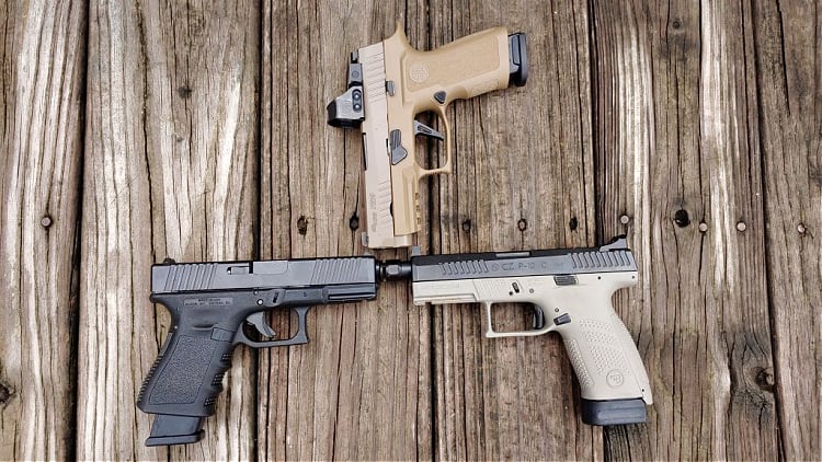 Compact pistols: Glock 19, Sig P320, Cz P10C