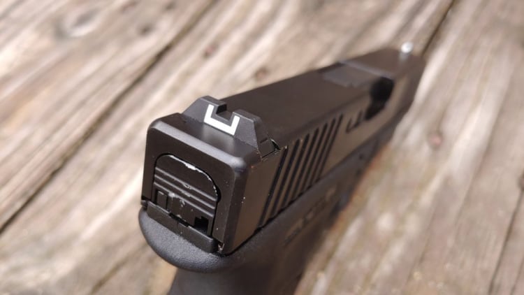 Glock 19 compact pistol front sight