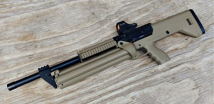 SRM 1216 magazine-fed shotgun with a bullpup design