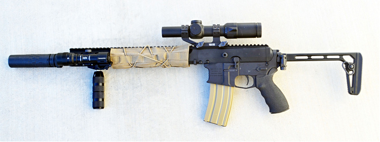 left profile view with cover on the handguard