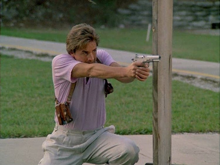 Don Johnson in Miami Vice with a Bren Ten 10mm pistol