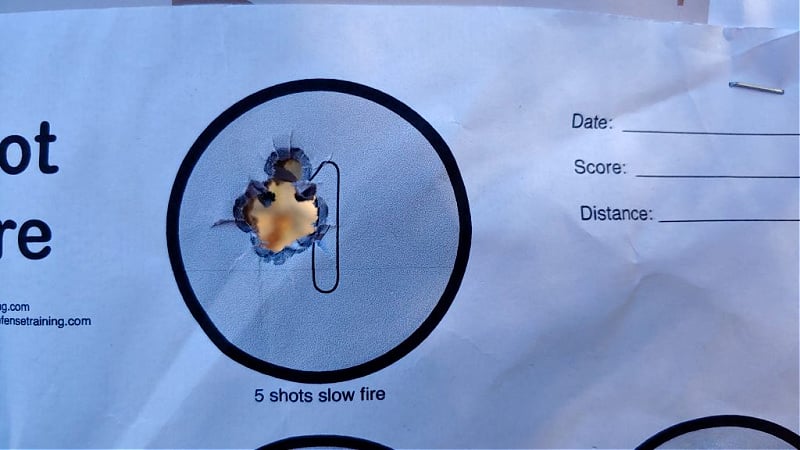 The FN 509 LS Edge produced a very tiny group at five yards during dot torture.