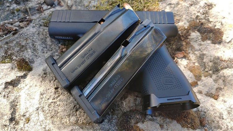 Glock 43x with two Shield Arms s-15 magazines