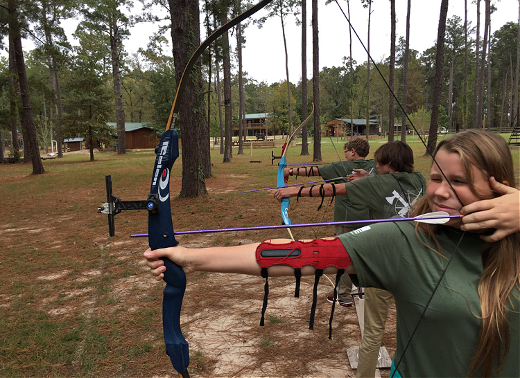 Young archer at Dustin's Marksmanship Camp