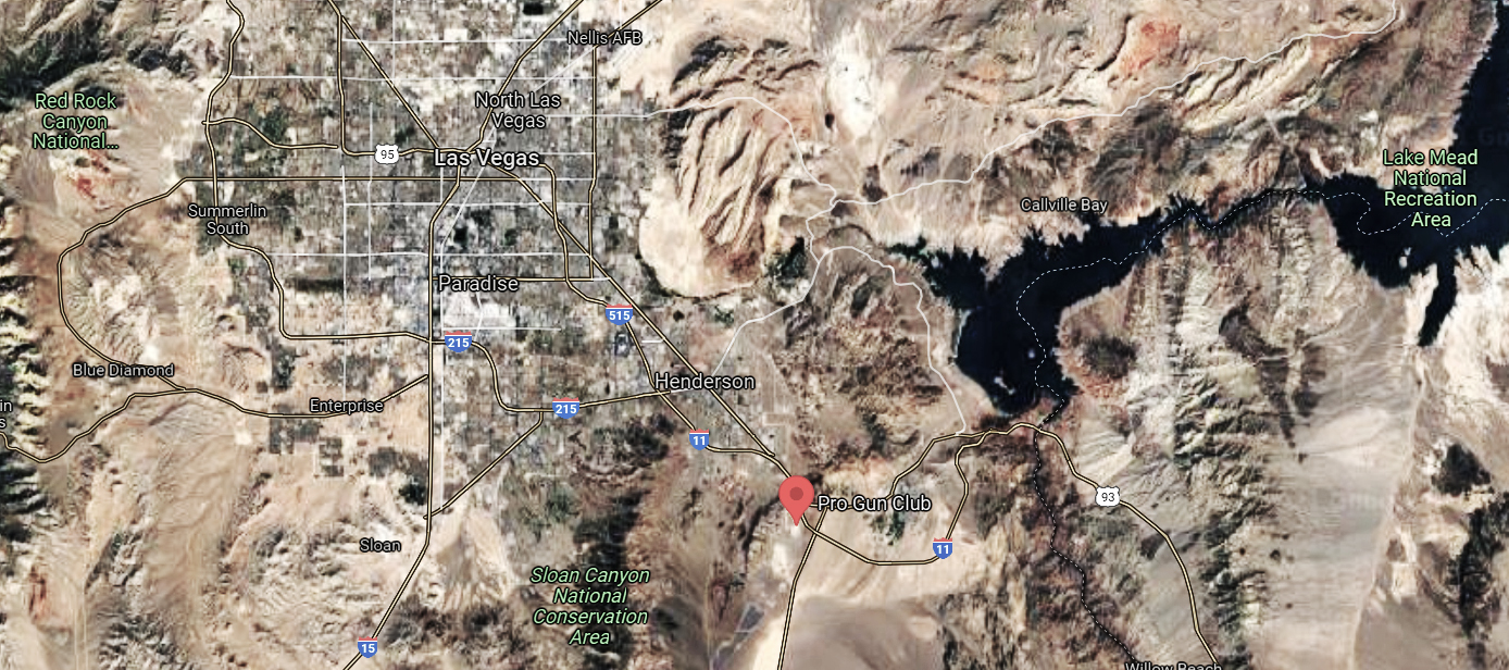 The Pro Gun Club is in the desert between Las Vegas and Boulder City.