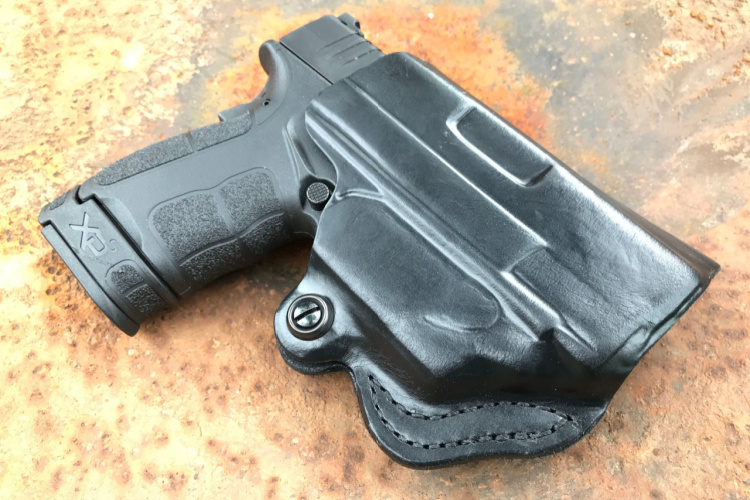 Springfield XDs Mod 2 in DeSantis Mini Slide holster compatible with Viridian laser
