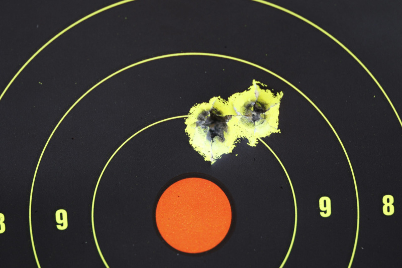 Savage Impulse Straight Pull Rifle target group, three shots in almost one hole