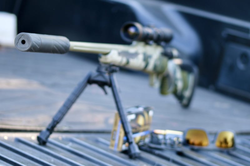 With a bipod, silencer (a Banish 30), and a scope, Impulse is ready for just about anything. Just know that this Impulse, naked, weighs 8.8 pounds.