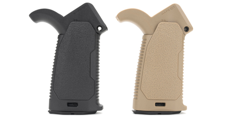 Strike Industries Multi-Angle Pistol Grip in black and FDE. 