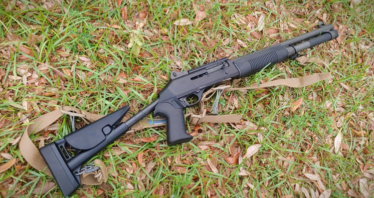 Benelli shotgun with tactical sling attached