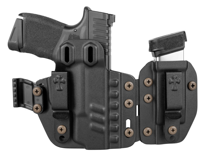 CrossBreed Holsters Rogue System front view with wing, firearm and magazine holstered.