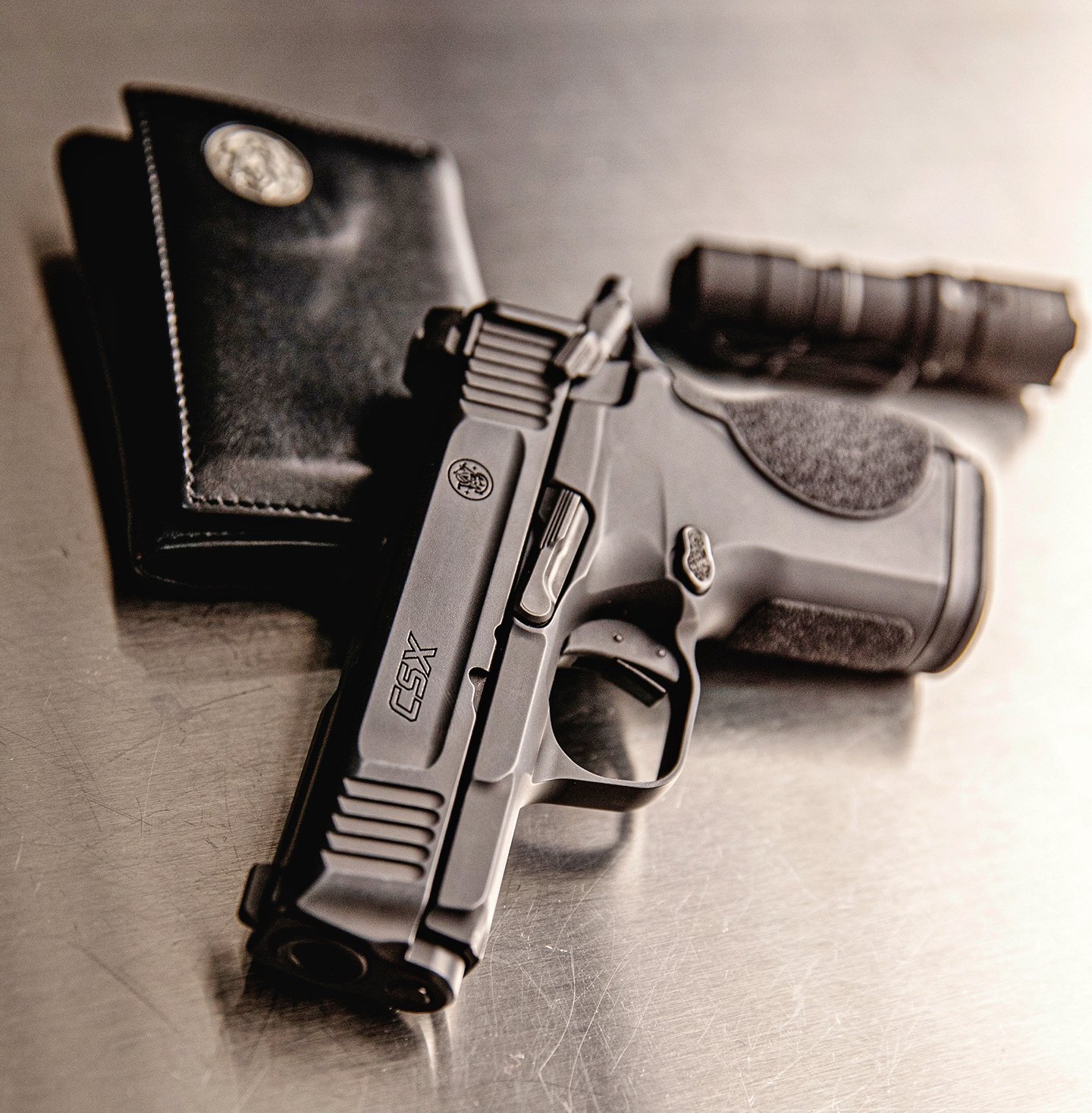 Smith and Wesson's CSX is a a hammer-fired, all-metal pistol. 