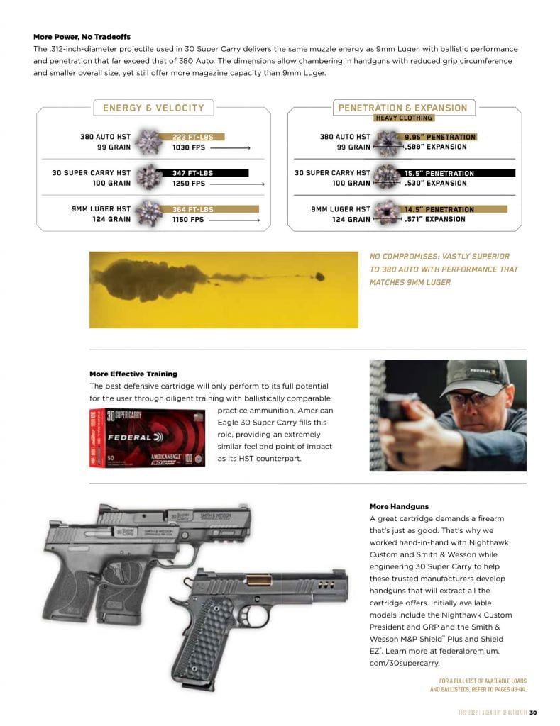 30SC ammo specs from Federal