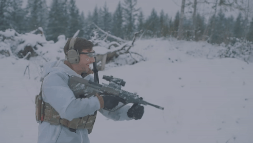 Garand Thumb Shooting a frozen Steyr AUG