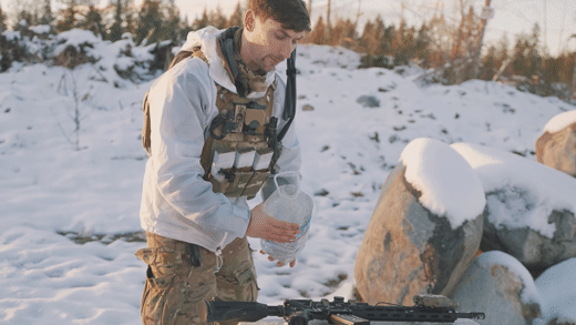 Part two of the freezing rifle test, dousing the rifles with water