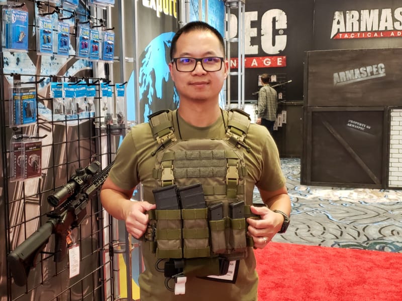 Fifty Shades of FDE wearing the LBAC plate carrier from HRT Tactical - front view