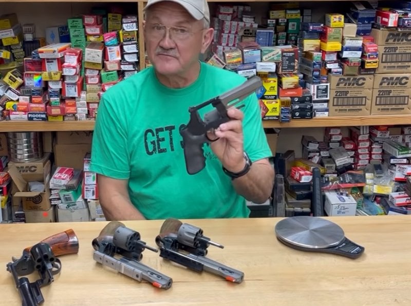 If you can only have one revolver that you have to carry often, Jerry Miculek recommends the Smith & Wesson Model 327.