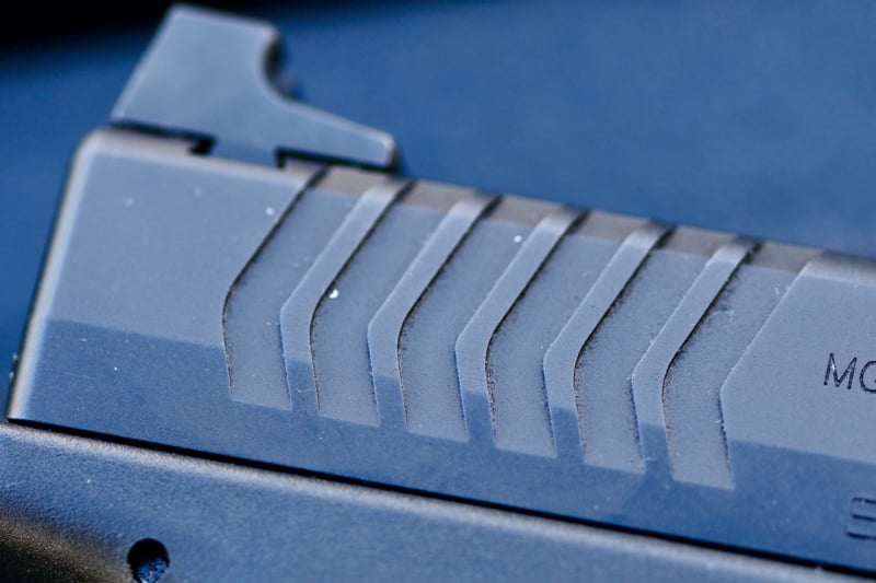 Springfield Armory has given the XD-M .45 slide serrations front and rear. The cuts are deep without having aggressively sharp edges.