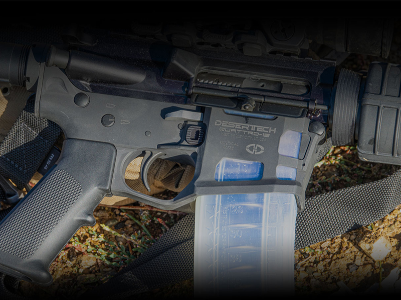 The Desert Tech Quattro 15 from Desert Tech takes quad mags in a proprietary lower receiver.