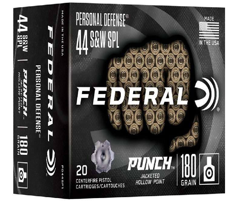 Federal Punch 44 Smith and Wesson Special 180 grain JHP. 