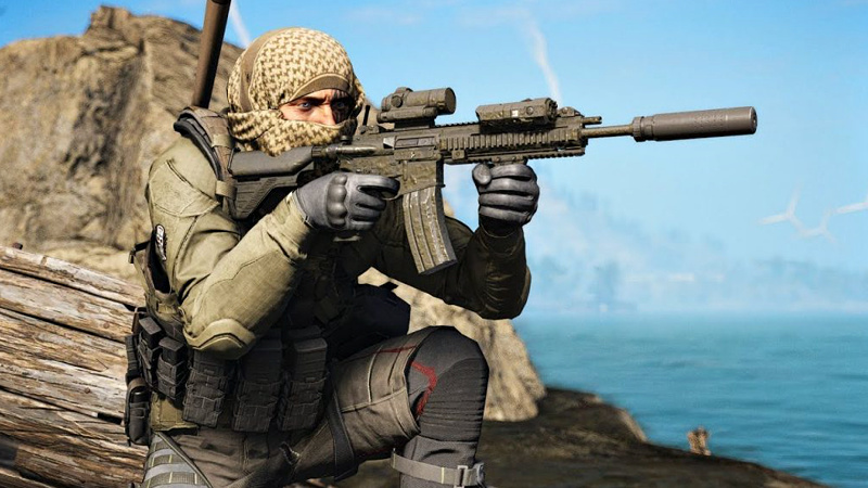 Ghost Recon Breakpoint game accessories, including Aimpoint, MAWL, and suppressor