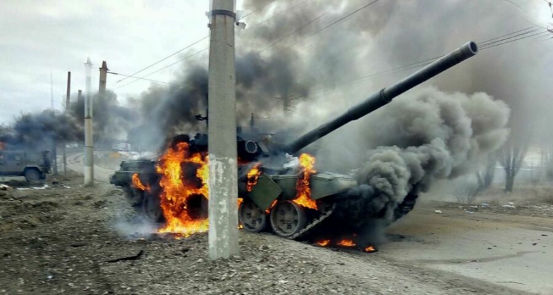 destroyed russian tank. European second amendment