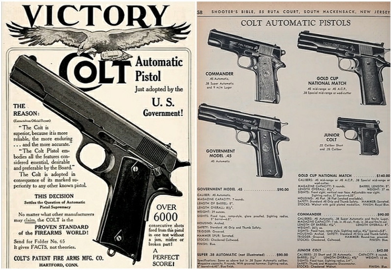 Colt 1911 advertisement and models