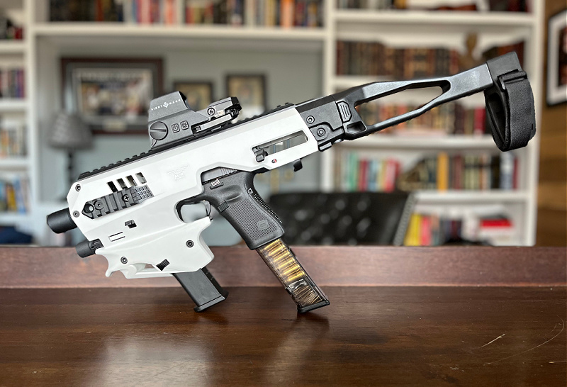 The MCK Micro Conversion Kit allows you to transform your handgun into a two-handed sub-machine gun size platform.